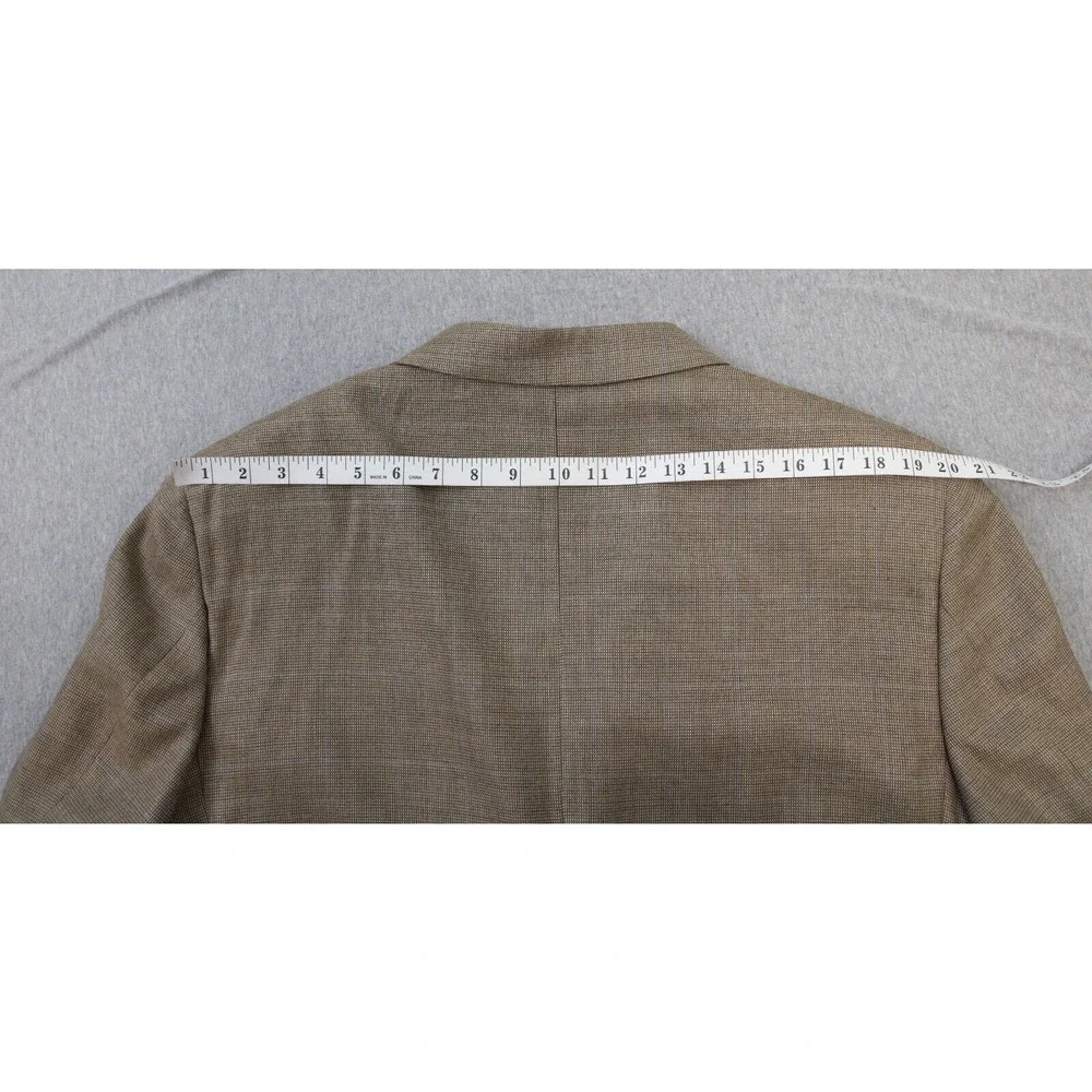Joseph‎ Abboud Blazer Mens 44R Windowpane Wool Silk Sports Jacket Made In USA